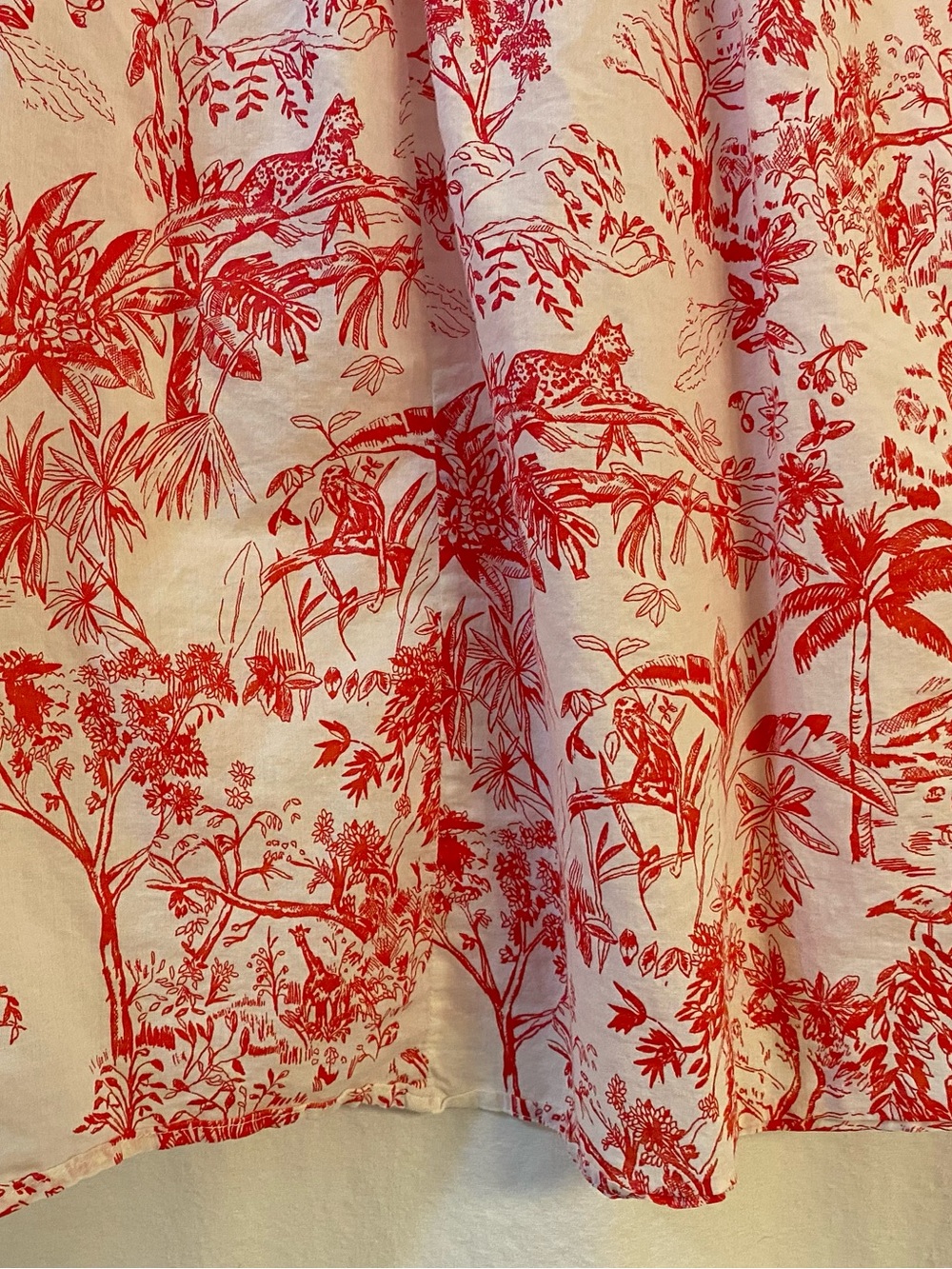 H&M Red & White Cotton Short Sleeve Lightweight Pullover W/Tie. EUC. Sz Lg. - Picture 9 of 14